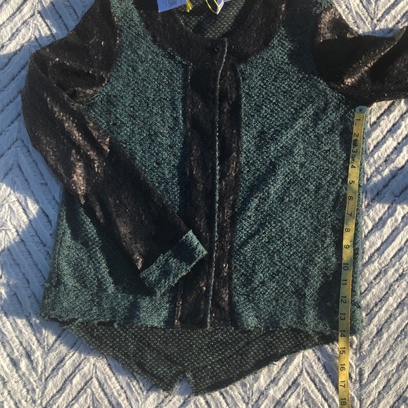 BCBGeneration Rare Sequin Raw Edge Witchy Lagenlook Cardigan Sz S - Picture 8 of 8